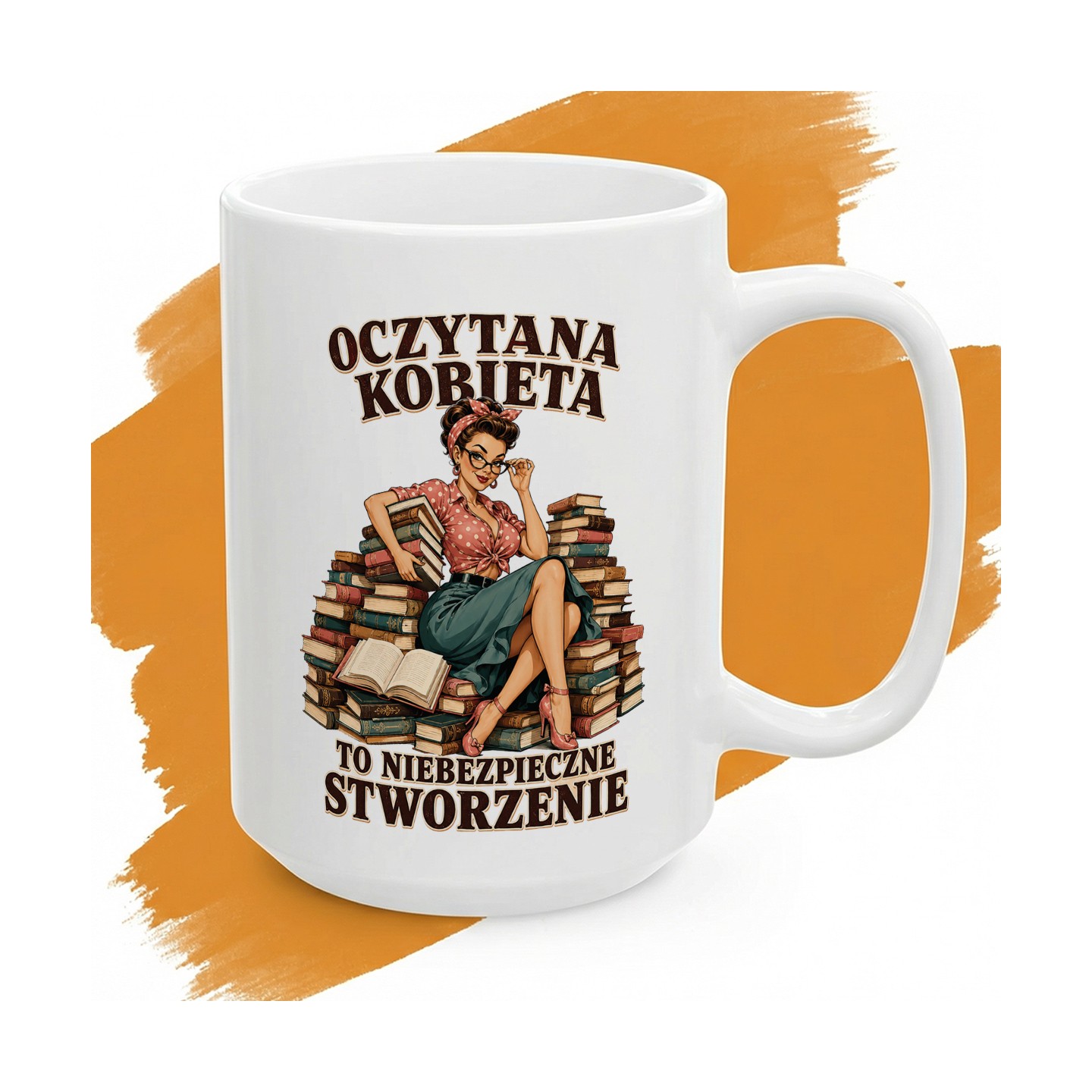 Kubek z nadrukiem - Oczytana kobieta jest niebezpieczna - Cover - (B)_Basic_Miniatura_WW