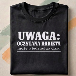 Koszulka - Uwaga oczytana kobieta - Galeria - (000)_Miniatury
