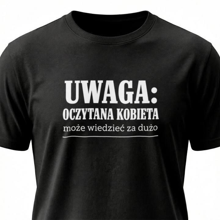 Koszulka - Uwaga oczytana kobieta - Galeria - (000_1)_UNI_BLACK