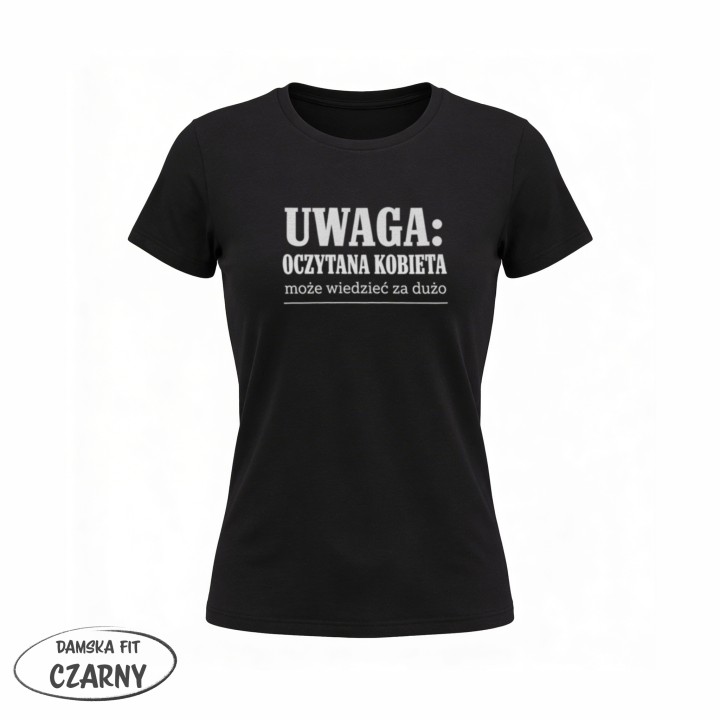 Koszulka - Uwaga oczytana kobieta - Galeria - (02)_F190_LADY_Black