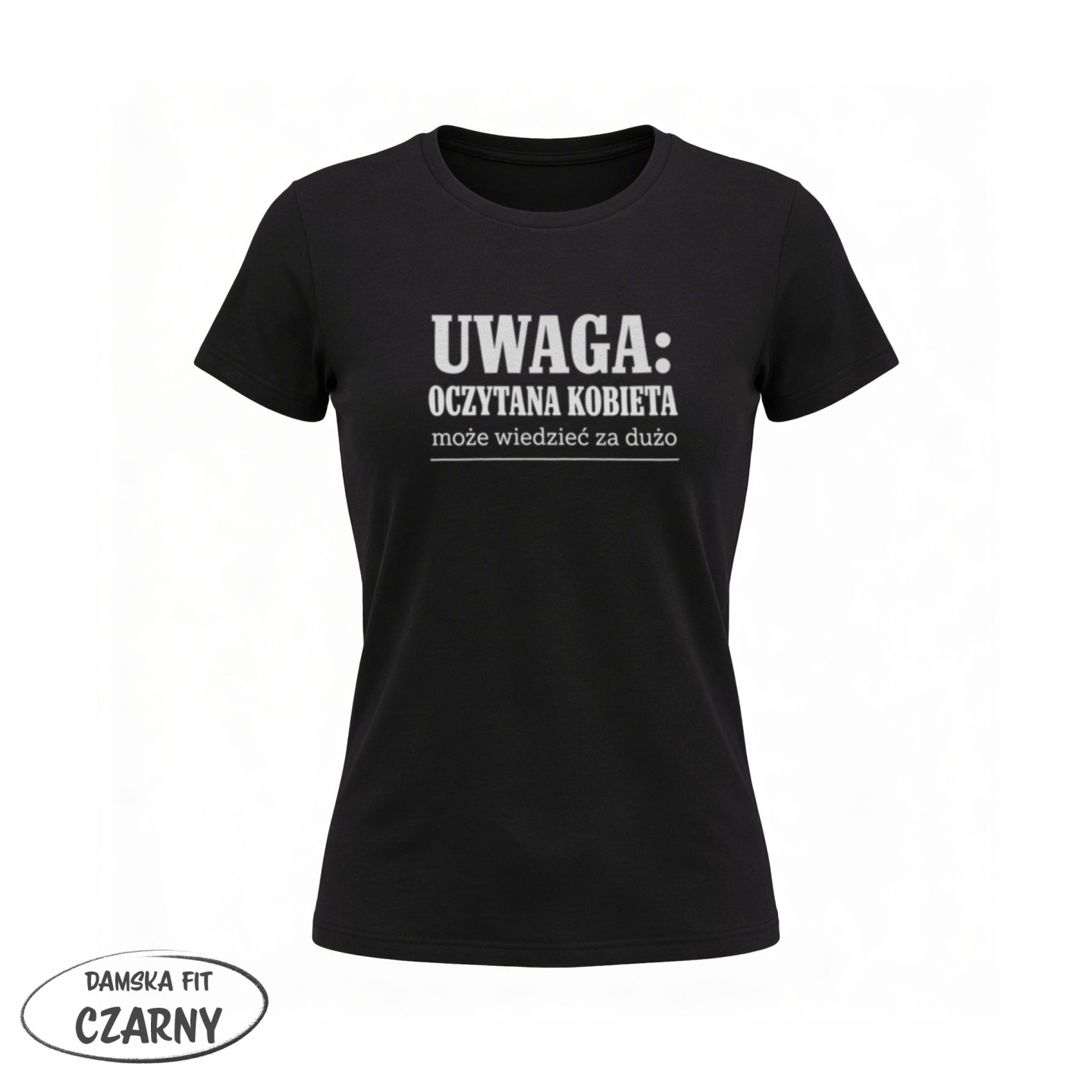 Koszulka - Uwaga oczytana kobieta - Galeria - (02)_F190_LADY_Black