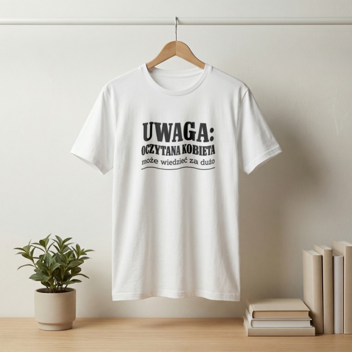 Koszulka - Uwaga oczytana kobieta - Galeria - (000_2)_UNI_WHITE