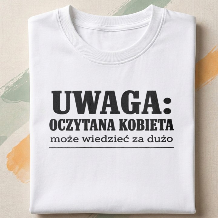 Koszulka - Uwaga oczytana kobieta - Galeria - (000)_Miniatury
