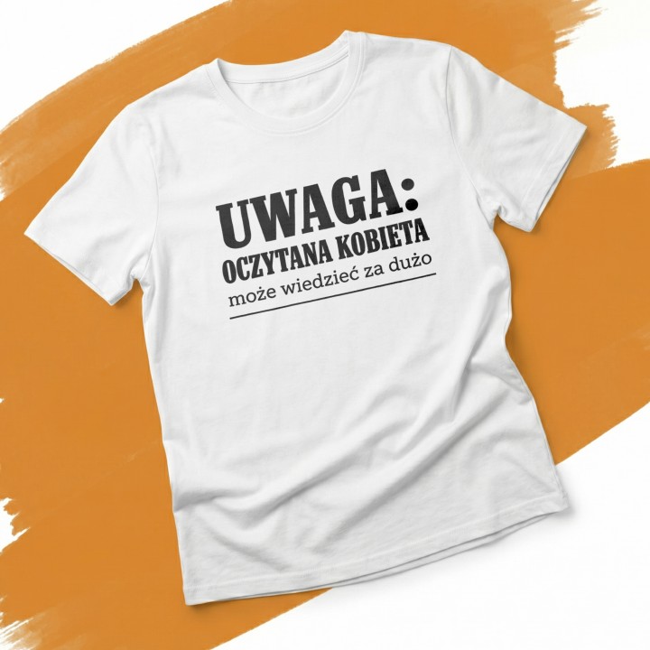 Koszulka - Uwaga oczytana kobieta - Galeria - (000)_Miniatury
