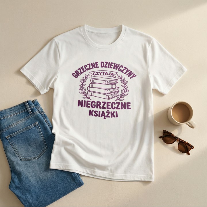 Koszulka - Grzeczna dziewczyny czytają niegrzeczne książki - Galeria - (000_2)_UNI_WHITE