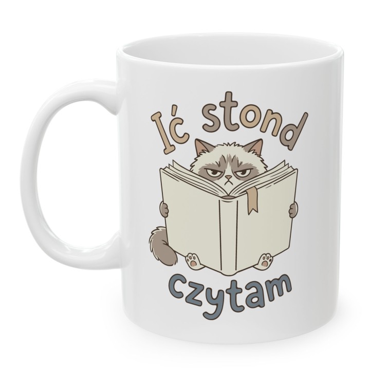 Kubek z kotem - Ić stant bo czytam - Main - (B)_1_Basic-White_11Oz