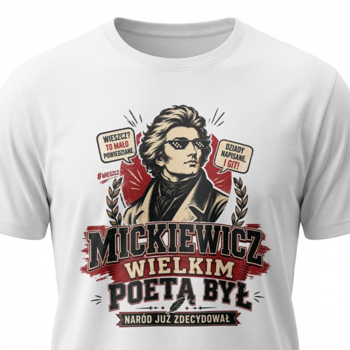 Koszulka - Mickiewicz Wielkim Poetą Był - Galeria - (000_2)_UNI_WHITE