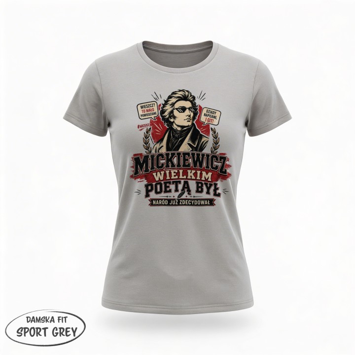 Koszulka - Mickiewicz Wielkim Poetą Był - Galeria - (07)_F190_LADY_SportGrey
