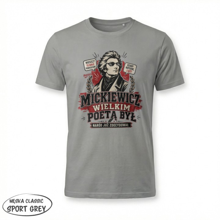 Koszulka - Mickiewicz Wielkim Poetą Był - Galeria - (23)_F190_MEN_SportGrey