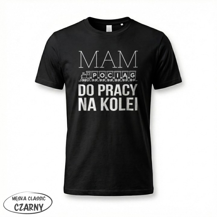 Koszulka - Mam pociąg do pracy na kolei - Galeria - (12)_F190_MEN_Black