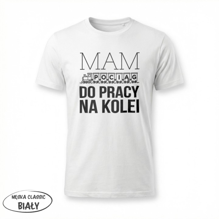 Koszulka - Mam pociąg do pracy na kolei - Galeria - (11)_F190_MEN_White