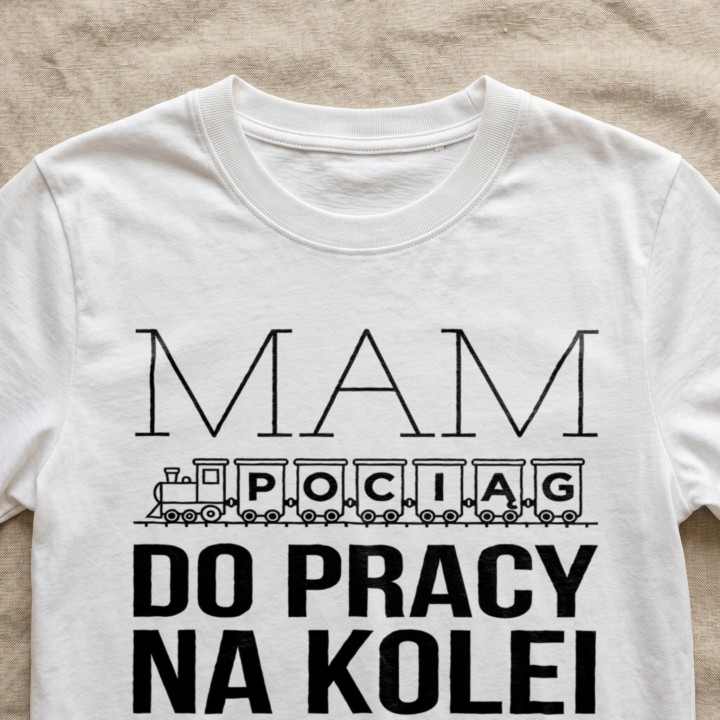 Koszulka - Mam pociąg do pracy na kolei - Galeria - (000_3)_Custom_White