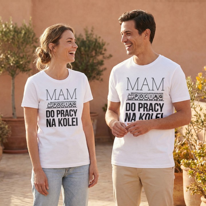 Koszulka - Mam pociąg do pracy na kolei - Galeria - (000_2)_UNI_WHITE