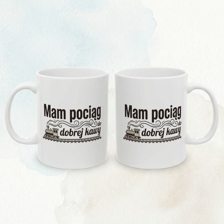 Kubek dla kolejarza - mam pociąg do dobrej kawy - Main - (B)_1_Basic-White_11Oz