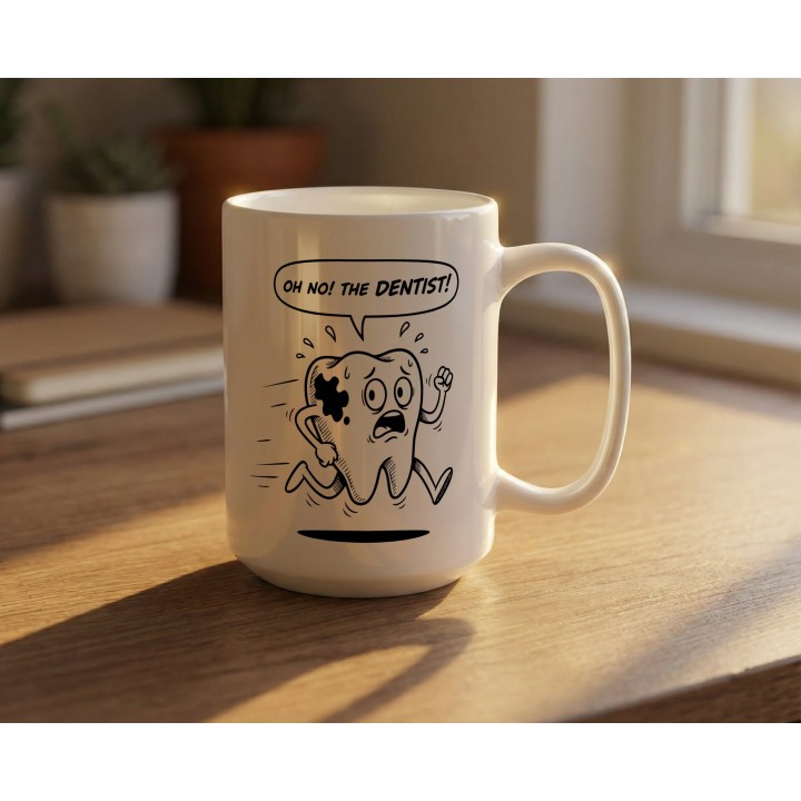 Kubek dla dentysty „OH NO! THE DENTIST!” – śmieszny prezent do gabinetu stomatologicznego