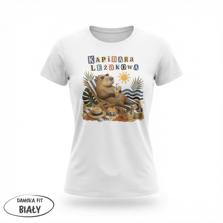 Koszulka - Kapibara Leżakowa - Galeria - (01)_F190_LADY_White