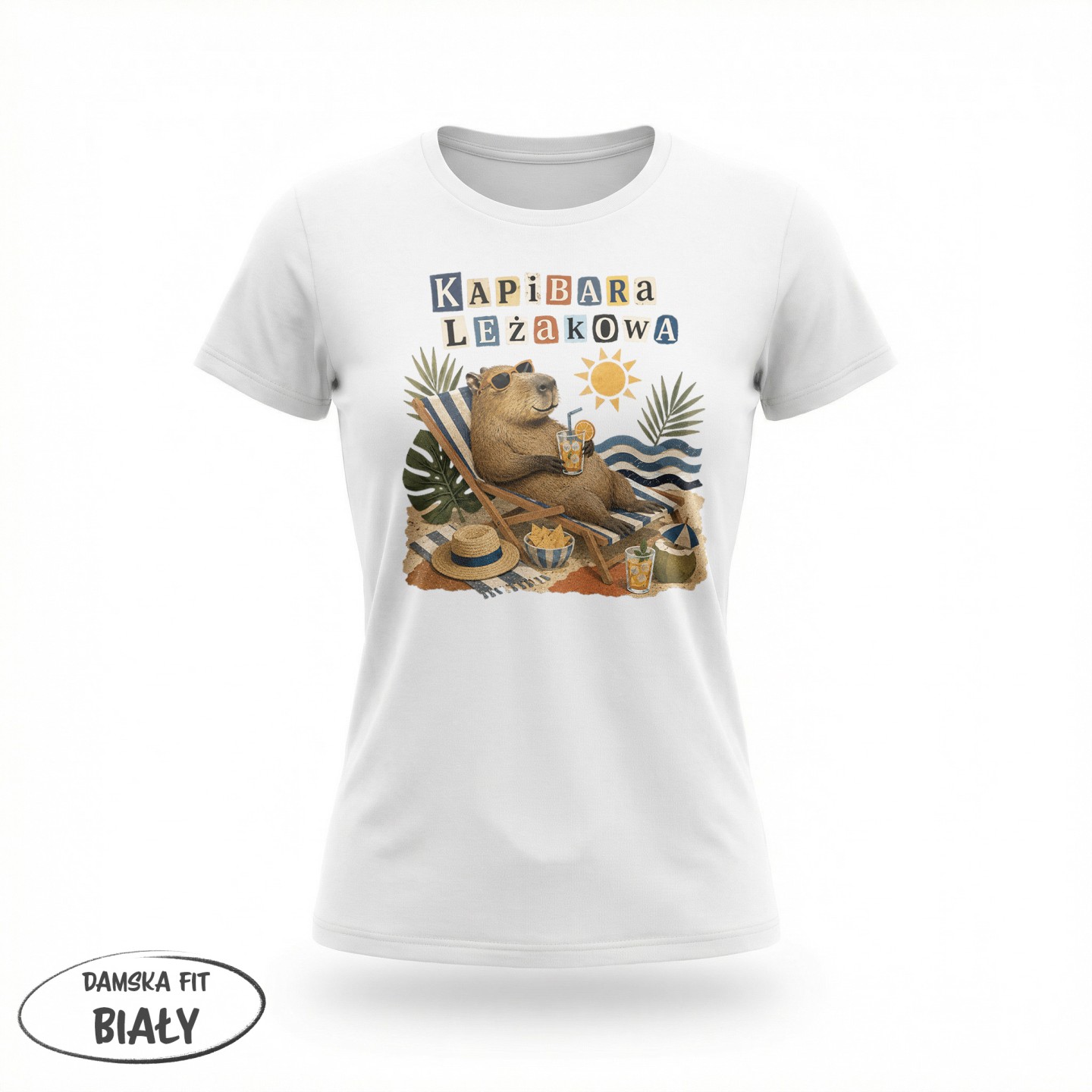 Koszulka - Kapibara Leżakowa - Galeria - (01)_F190_LADY_White