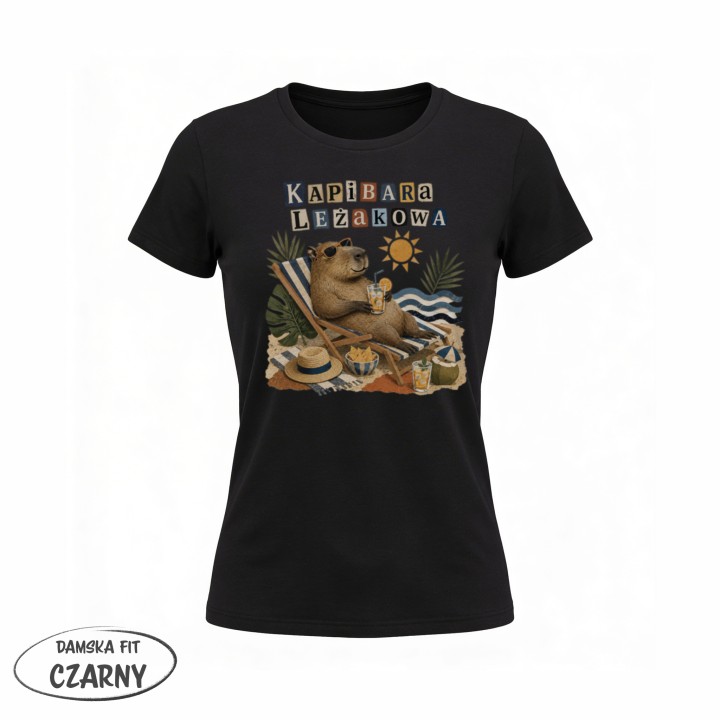 Koszulka - Kapibara Leżakowa - Galeria - (02)_F190_LADY_Black
