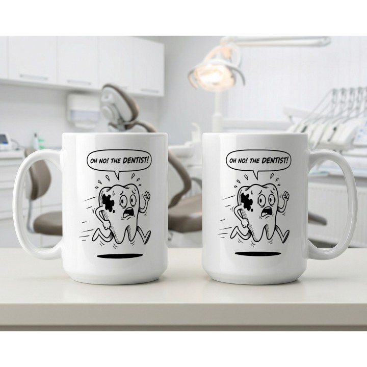 Kubek dla dentysty „OH NO! THE DENTIST!” – śmieszny prezent do gabinetu stomatologicznego
