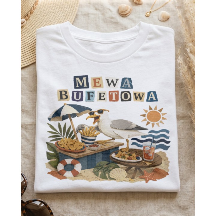 Koszulka Mewa Bufetowa – Śmieszny T-shirt na wakacje