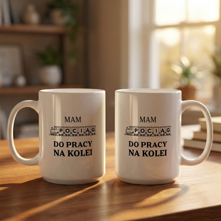 Kubek - Mam pociąg do pracy na koleii - Main - (B)_1_Basic_White_15Oz