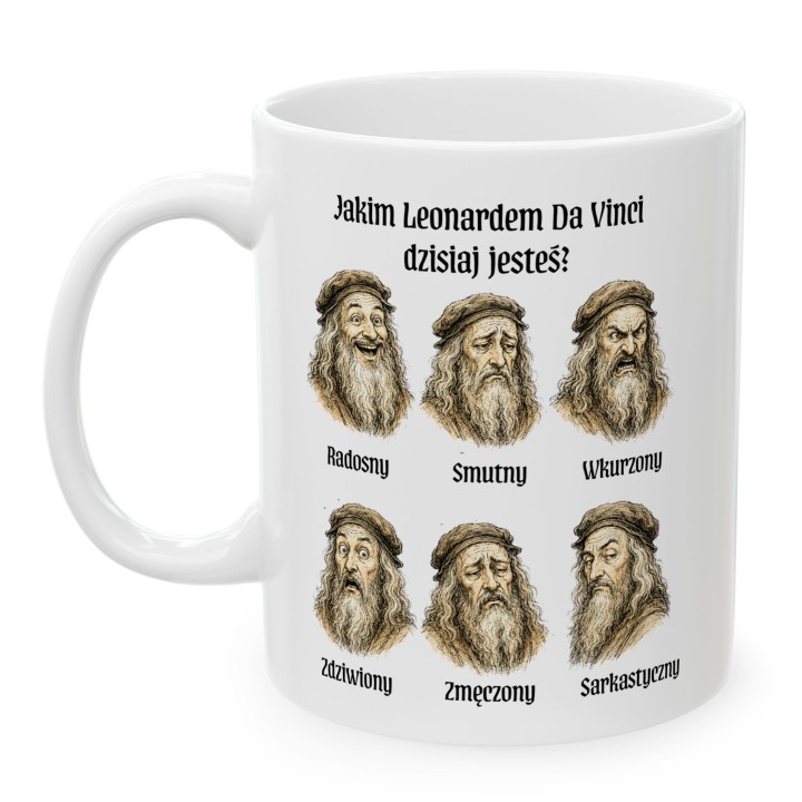 Kubek - Jakim Leonardem Da Vinci dzisiaj jesteś? - Main - (B)_1_Basic-White_11Oz