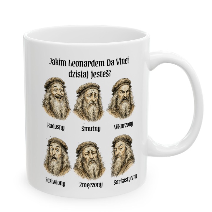 Kubek - Jakim Leonardem Da Vinci dzisiaj jesteś? - Main - (B)_1_Basic-White_11Oz