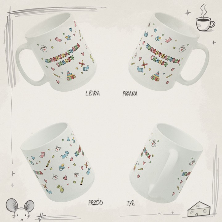 Kubek „Koordynatorka Chaosu” – pastelowy prezent dla mamy lub przedszkolanki