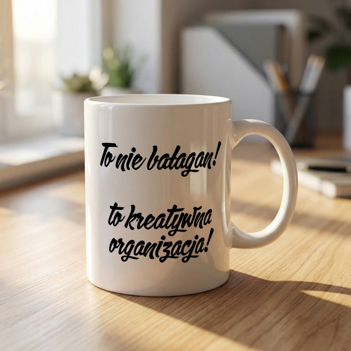 Kubek - To nie bałagan! To kreatywna organizacja - Main - (B)_1_Basic-White_11Oz