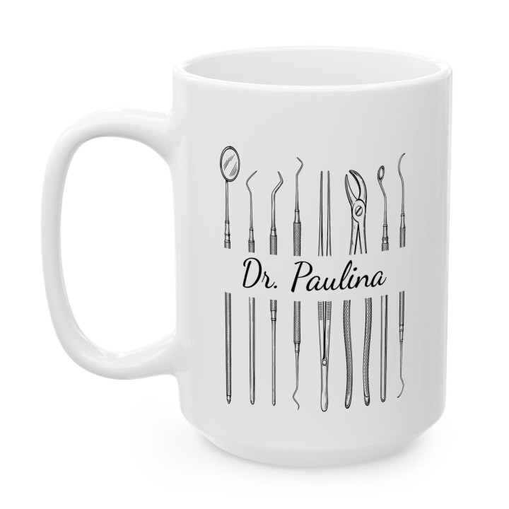 Kubek dla Dentysty z imieniem - Main - (B)_1_Basic_White_15Oz