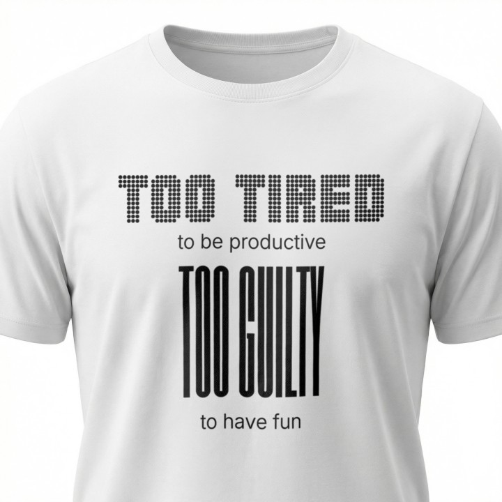 Koszulka - Too tired to be productive - Galeria - (000_2)_UNI_WHITE