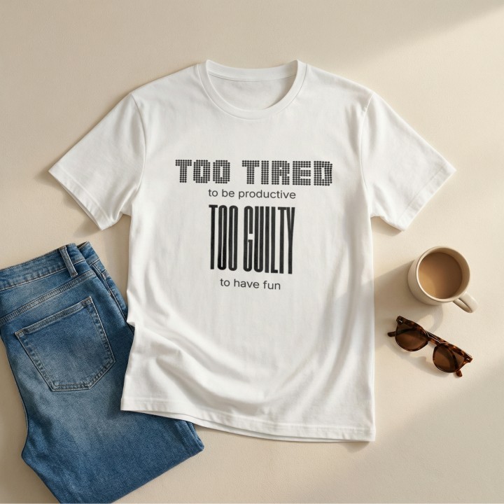 Koszulka - Too tired to be productive - Galeria - (000_2)_UNI_WHITE