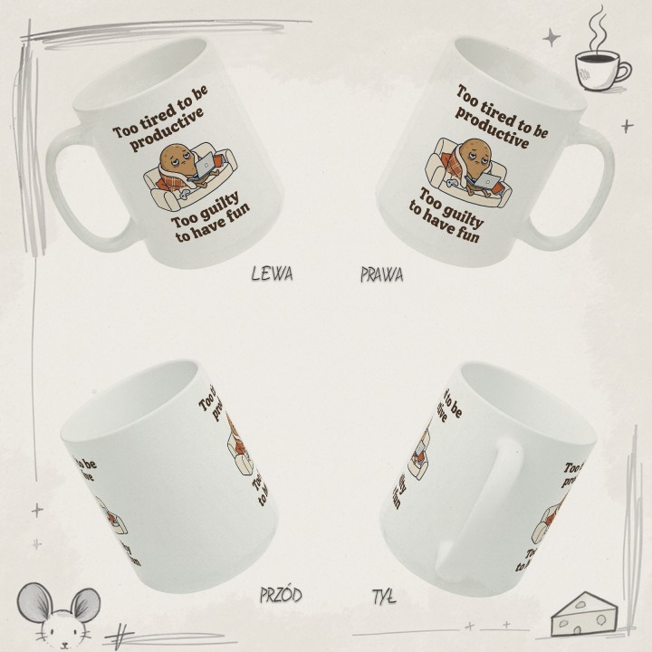 Kubek Too Tired to Be Productive – WręczWspaniale