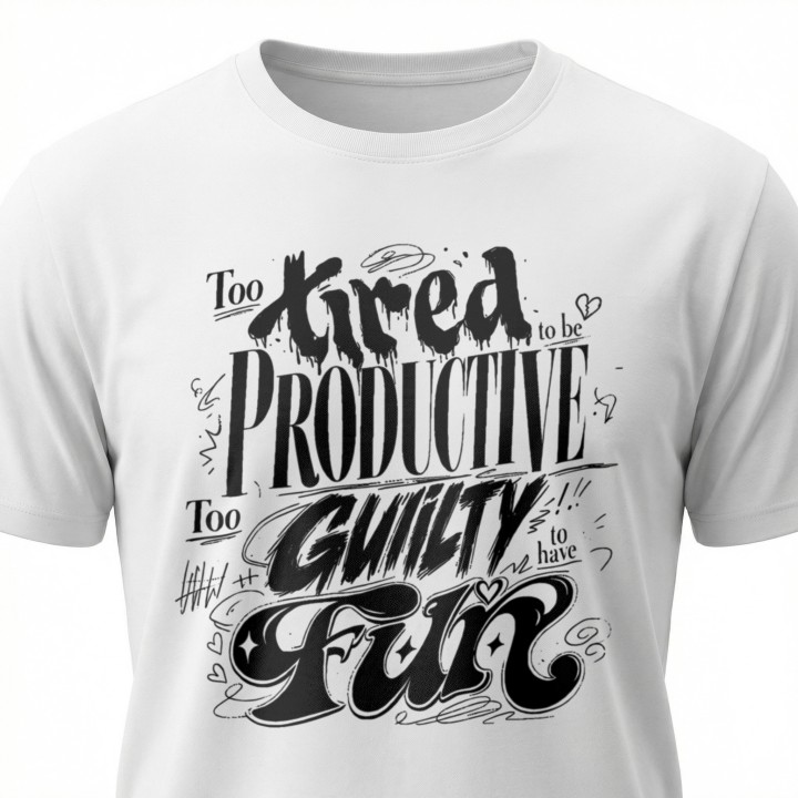 Koszulka - To tired to be productive - Galeria - (000_2)_UNI_WHITE