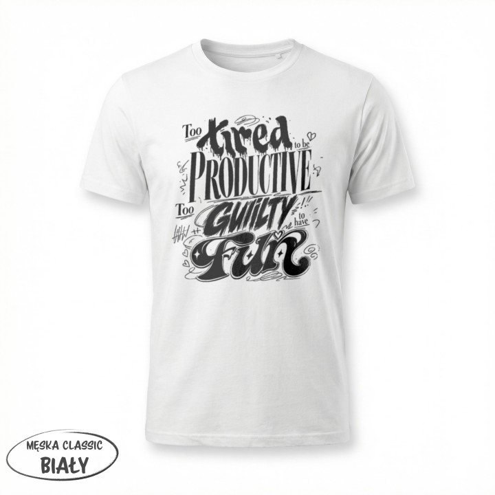 Koszulka - To tired to be productive - Galeria - (11)_F190_MEN_White