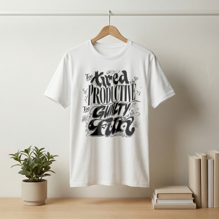 Koszulka - To tired to be productive - Galeria - (000_2)_UNI_WHITE