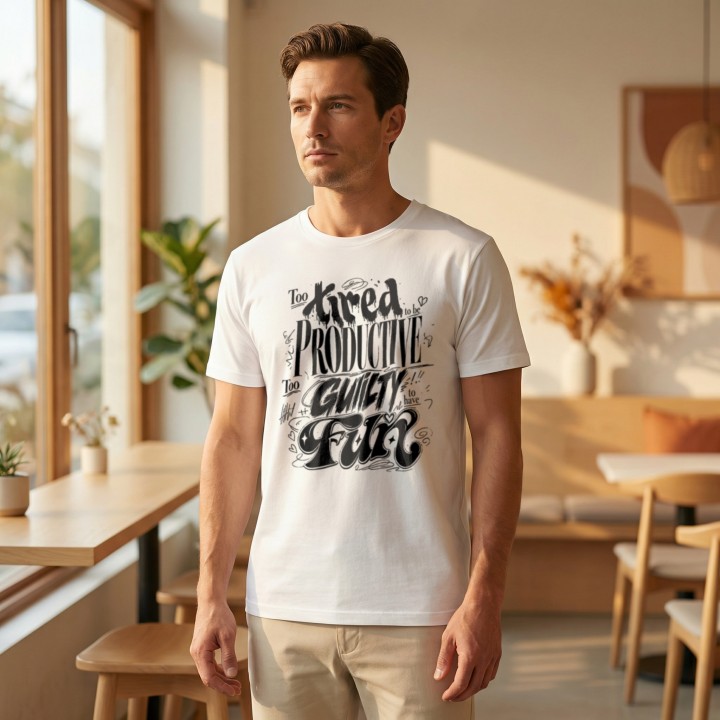 Koszulka - To tired to be productive - Galeria - (000_2)_UNI_WHITE