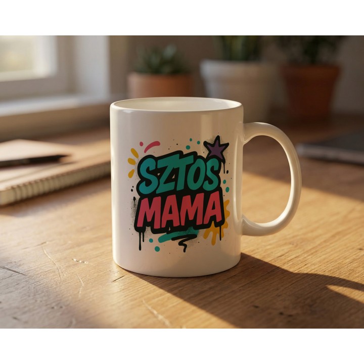 Kubek „Sztos Mama” – kubek dla mamy z napisem graffiti