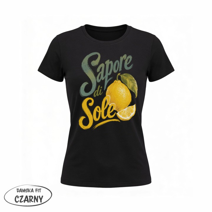 Koszulka - Vita al Sole - Cytryna Sapore di Sole - Galeria - (02)_F190_LADY_Black