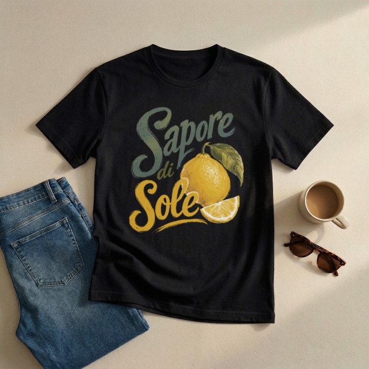Koszulka - Vita al Sole - Cytryna Sapore di Sole - Galeria - (000_1)_UNI_BLACK