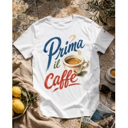 Koszulka Prima il Caffè – włoski nadruk retro z kawą