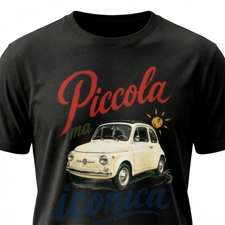 Koszulka - Vita al Sole - Fiat 500 Piccola ma iconica - Galeria - (000_1)_UNI_BLACK