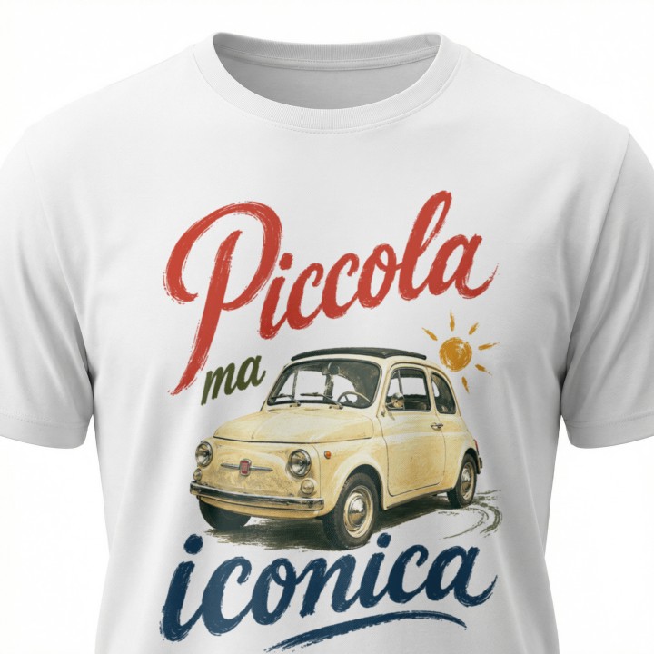 Koszulka - Vita al Sole - Fiat 500 Piccola ma iconica - Galeria - (000_2)_UNI_WHITE