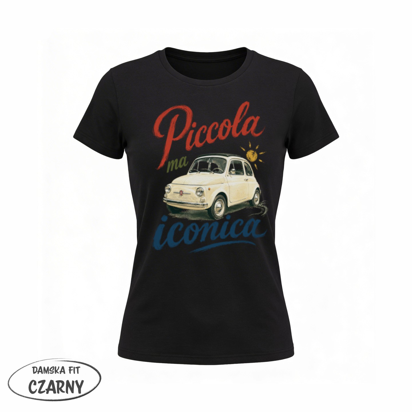 Koszulka - Vita al Sole - Fiat 500 Piccola ma iconica - Galeria - (02)_F190_LADY_Black