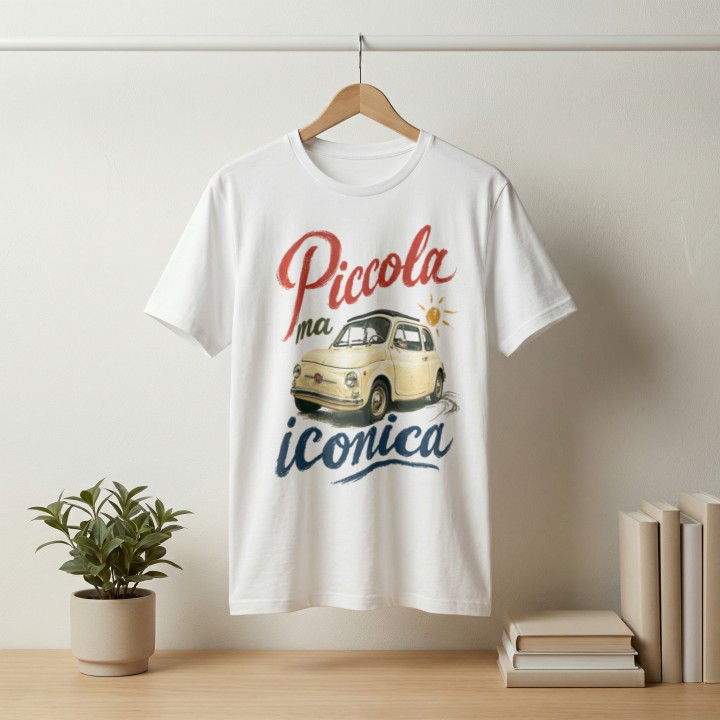 Koszulka - Vita al Sole - Fiat 500 Piccola ma iconica - Galeria - (000_2)_UNI_WHITE