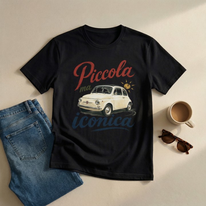 Koszulka - Vita al Sole - Fiat 500 Piccola ma iconica - Galeria - (000_1)_UNI_BLACK