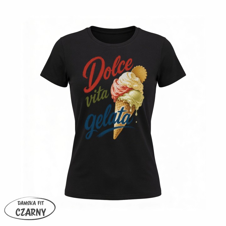 Koszulka - Vita al Sole - Lody - Dolce vita gelata - Galeria - (02)_F190_LADY_Black