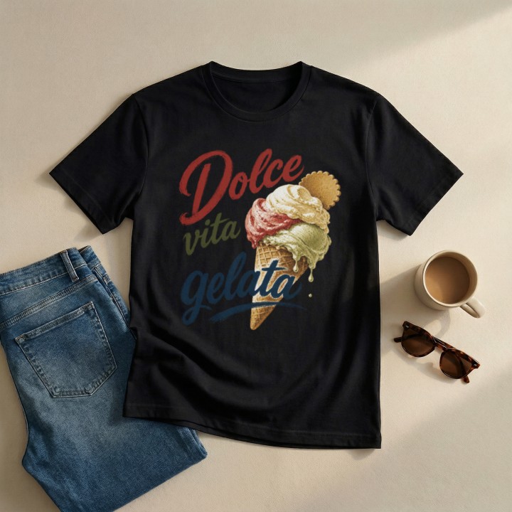 Koszulka - Vita al Sole - Lody - Dolce vita gelata - Galeria - (000_1)_UNI_BLACK