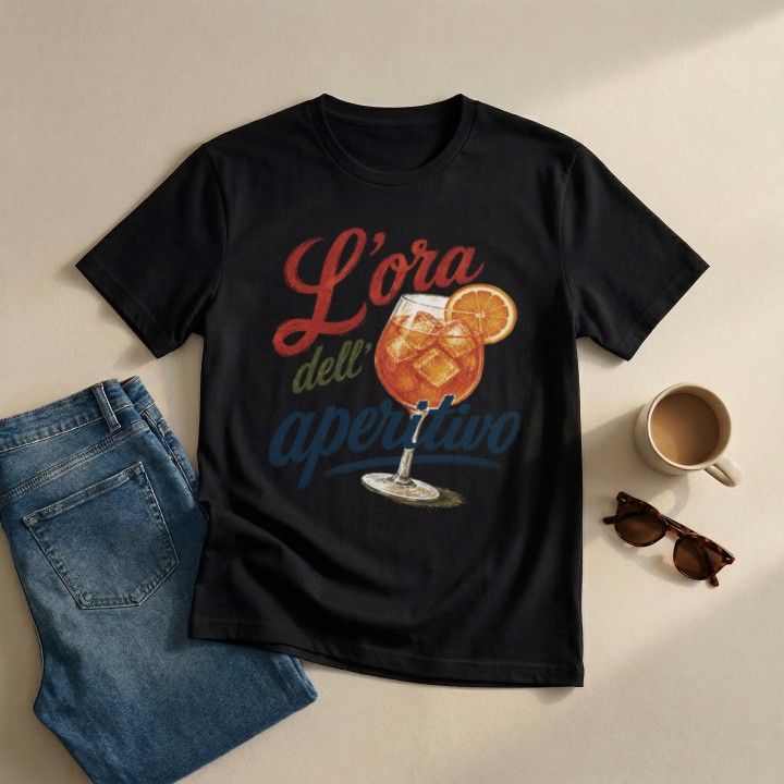 Koszulka - Vita al Sole - Aperol - L'ora dell aperitivo - Galeria - (000_1)_UNI_BLACK
