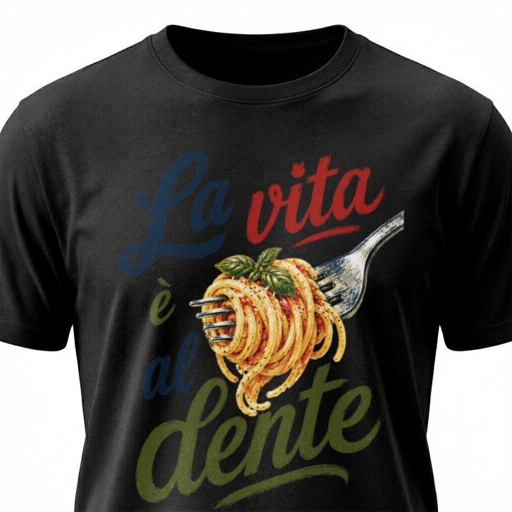 Koszulka - Vita al Sole - Makaron - La vita è al dente - Galeria - (000_1)_UNI_BLACK